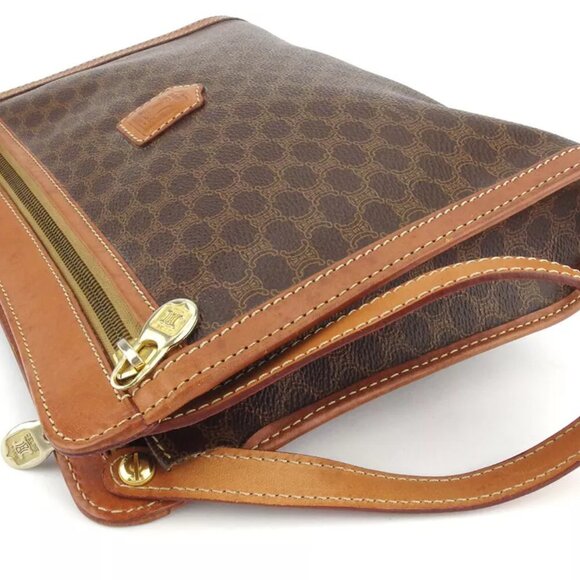 CELINE clutch bag macadam beige PVC ?~ leather Authentic used T17588 - Picture 4 of 9